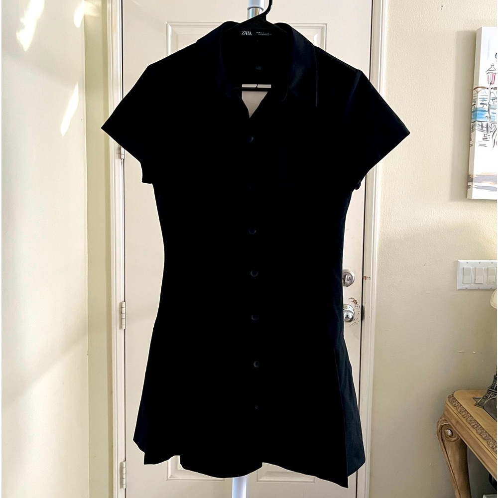 Elegant Black Button-Up Dress